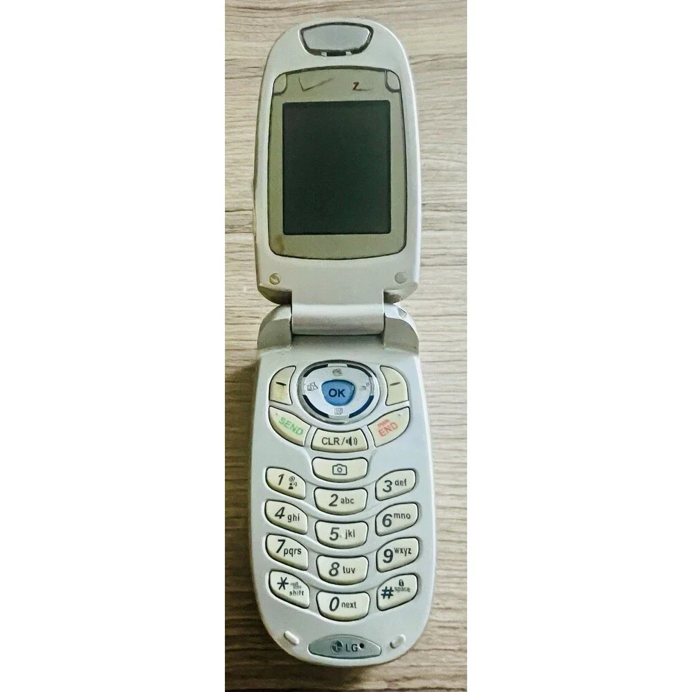 Verizon Branded LG VX5200 Clamshell Flip Phone Battery Silver and Blue Untested